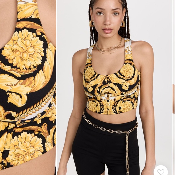 Versace Baroque Printed Cropped Tank Top - Picture 10 of 12